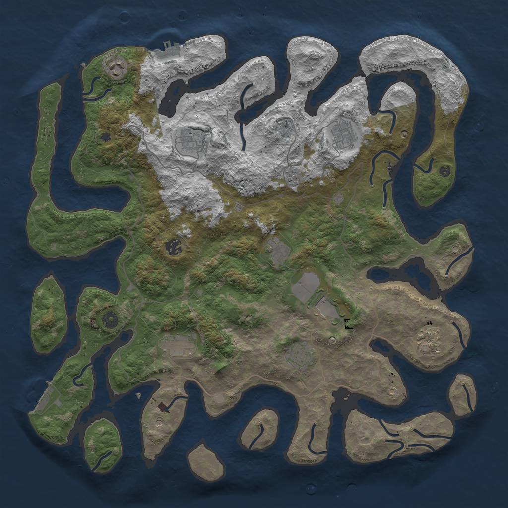 Rust Map: Procedural Map, Size: 4500, Seed: 1667898, 15 Monuments
