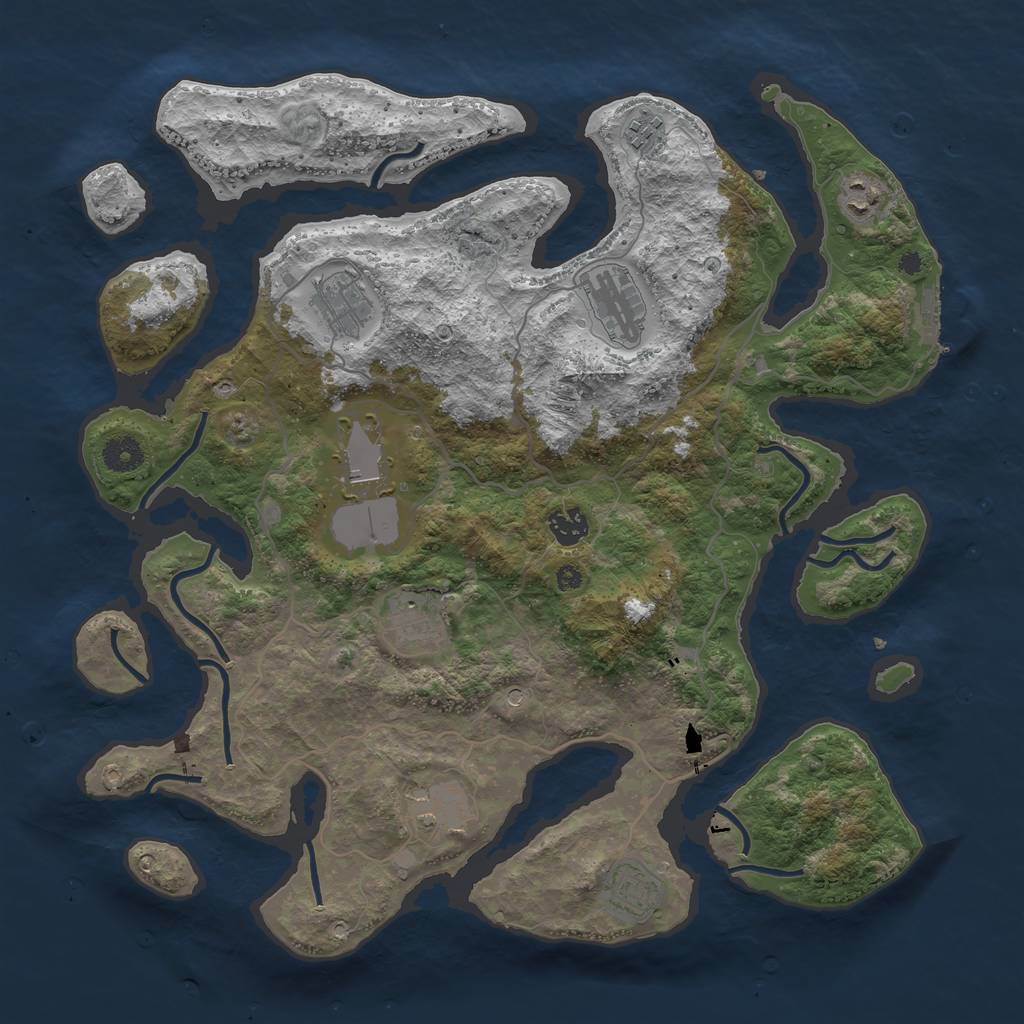Rust Map: Procedural Map, Size: 4000, Seed: 146741, 13 Monuments