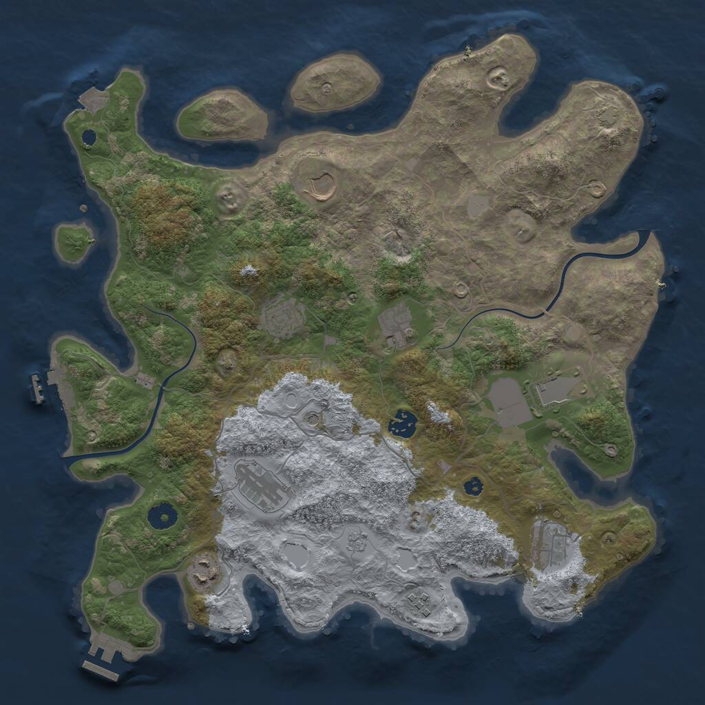 Rust Map: Procedural Map, Size: 3800, Seed: 14183, 15 Monuments