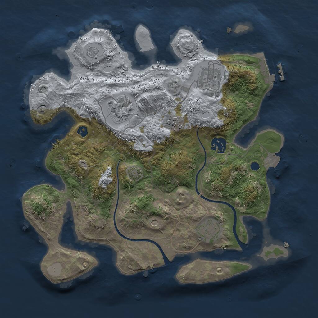 Rust Map: Procedural Map, Size: 3000, Seed: 467281094, 10 Monuments