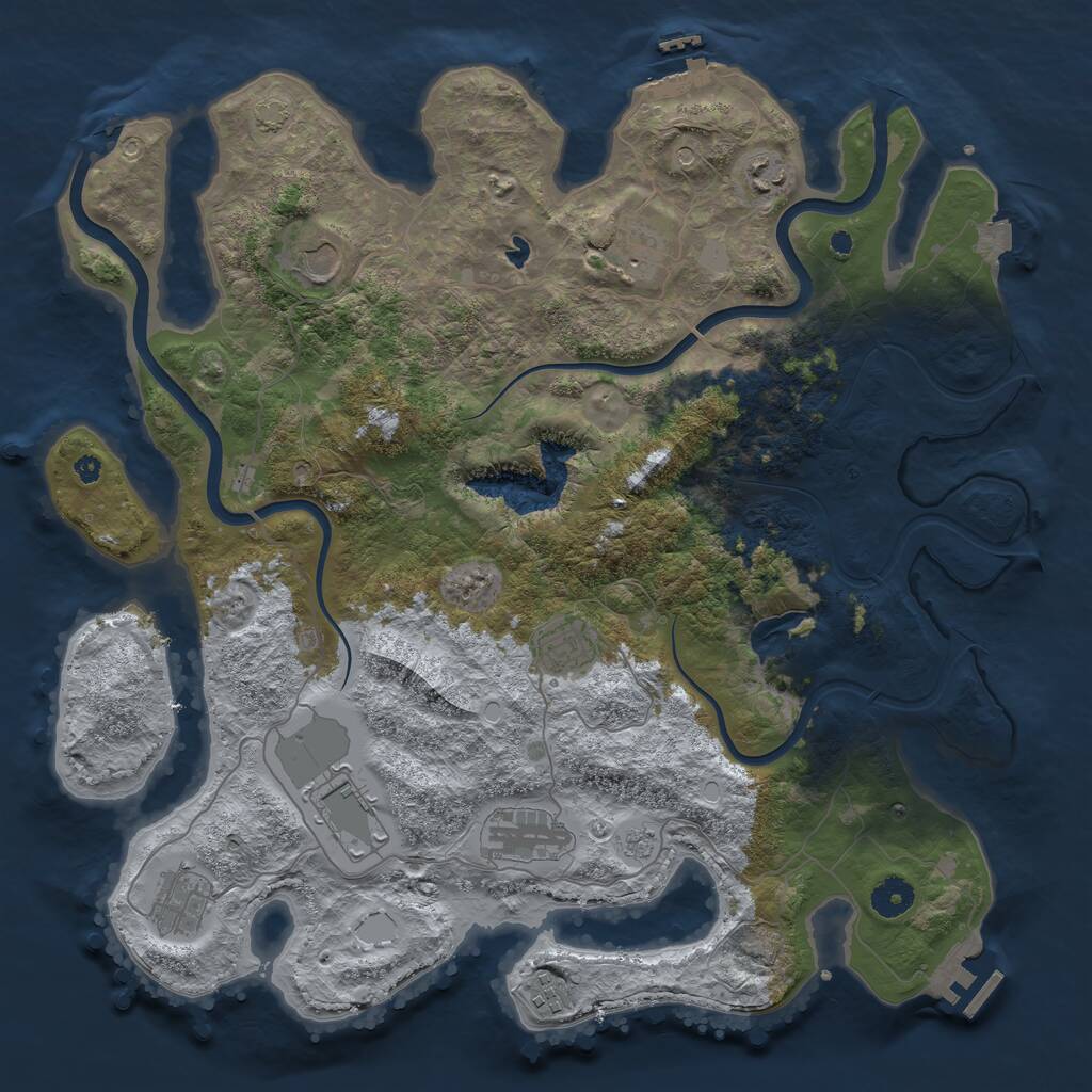 Rust Map: Procedural Map, Size: 4000, Seed: 9002100, 14 Monuments
