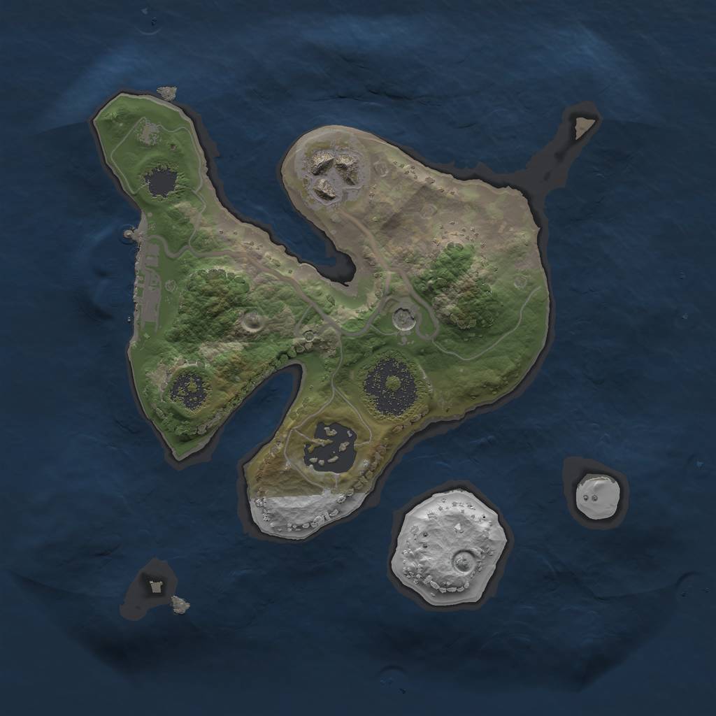 Rust Map: Procedural Map, Size: 2000, Seed: 197075325, 6 Monuments