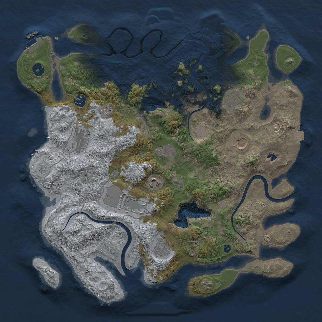 Rust Map: Procedural Map, Size: 4000, Seed: 876662359, 15 Monuments