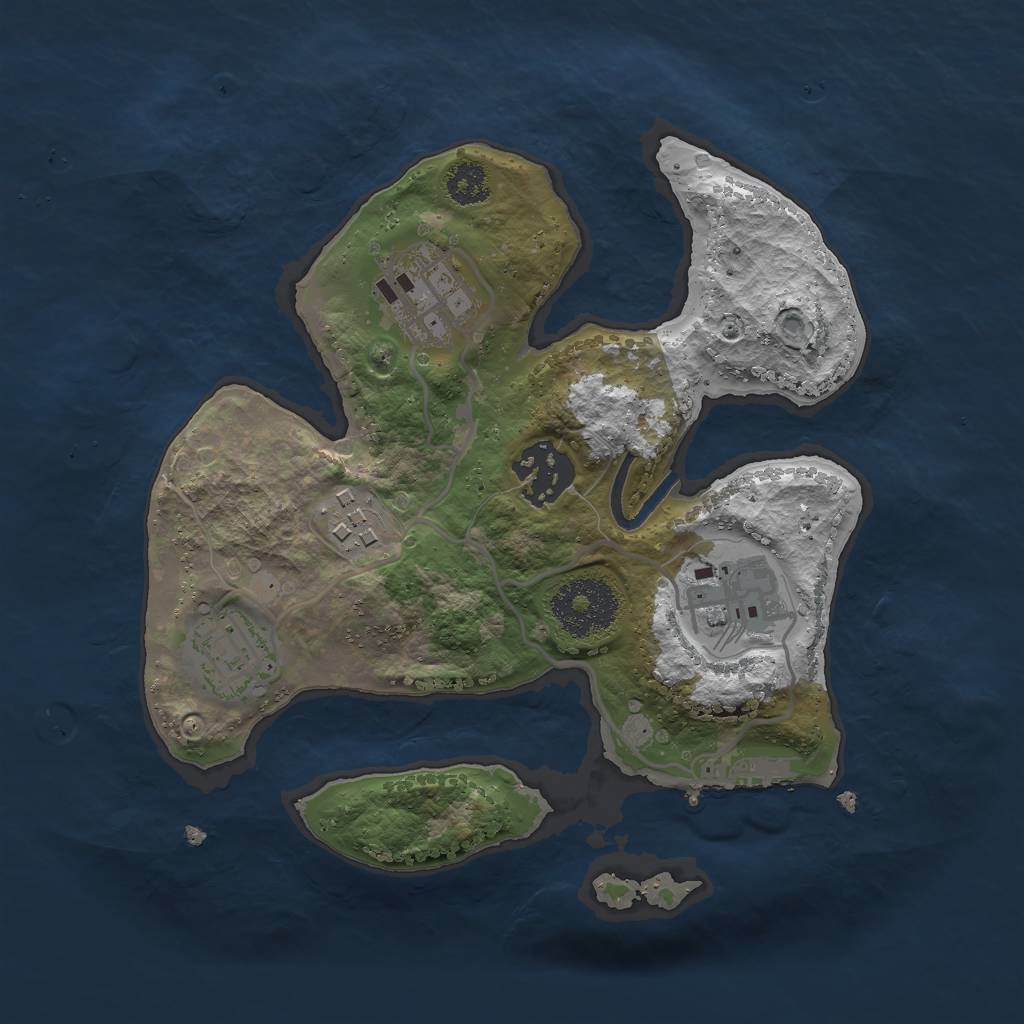 Rust Map: Procedural Map, Size: 2500, Seed: 2700, 8 Monuments