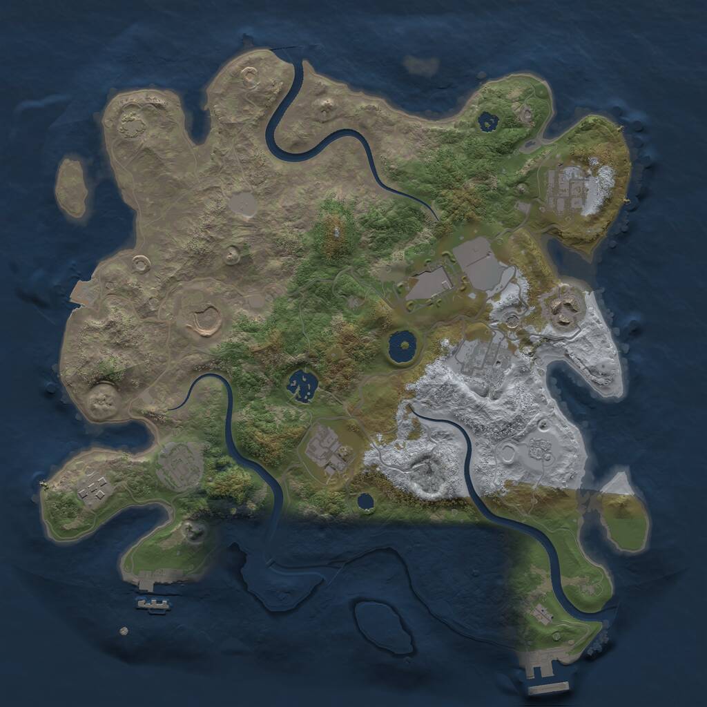 Rust Map: Procedural Map, Size: 3500, Seed: 97254, 15 Monuments