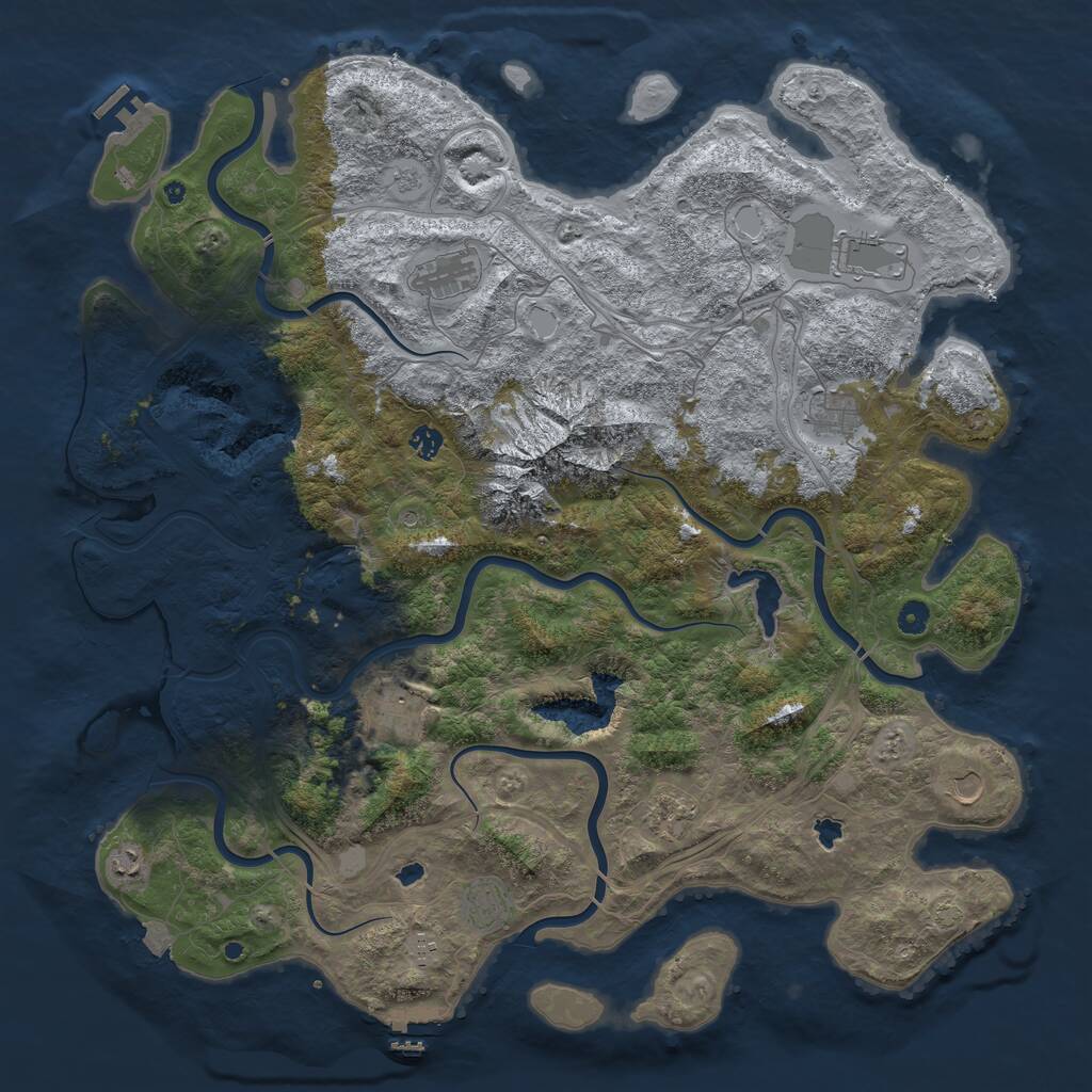 Rust Map: Procedural Map, Size: 5000, Seed: 512238842, 16 Monuments