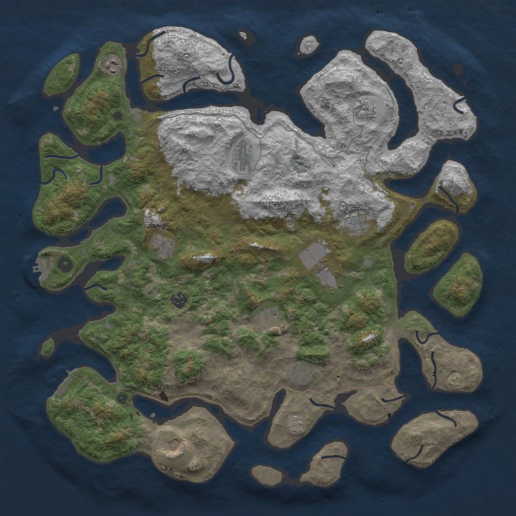 Rust Map: Procedural Map, Size: 5000, Seed: 512238842, 16 Monuments