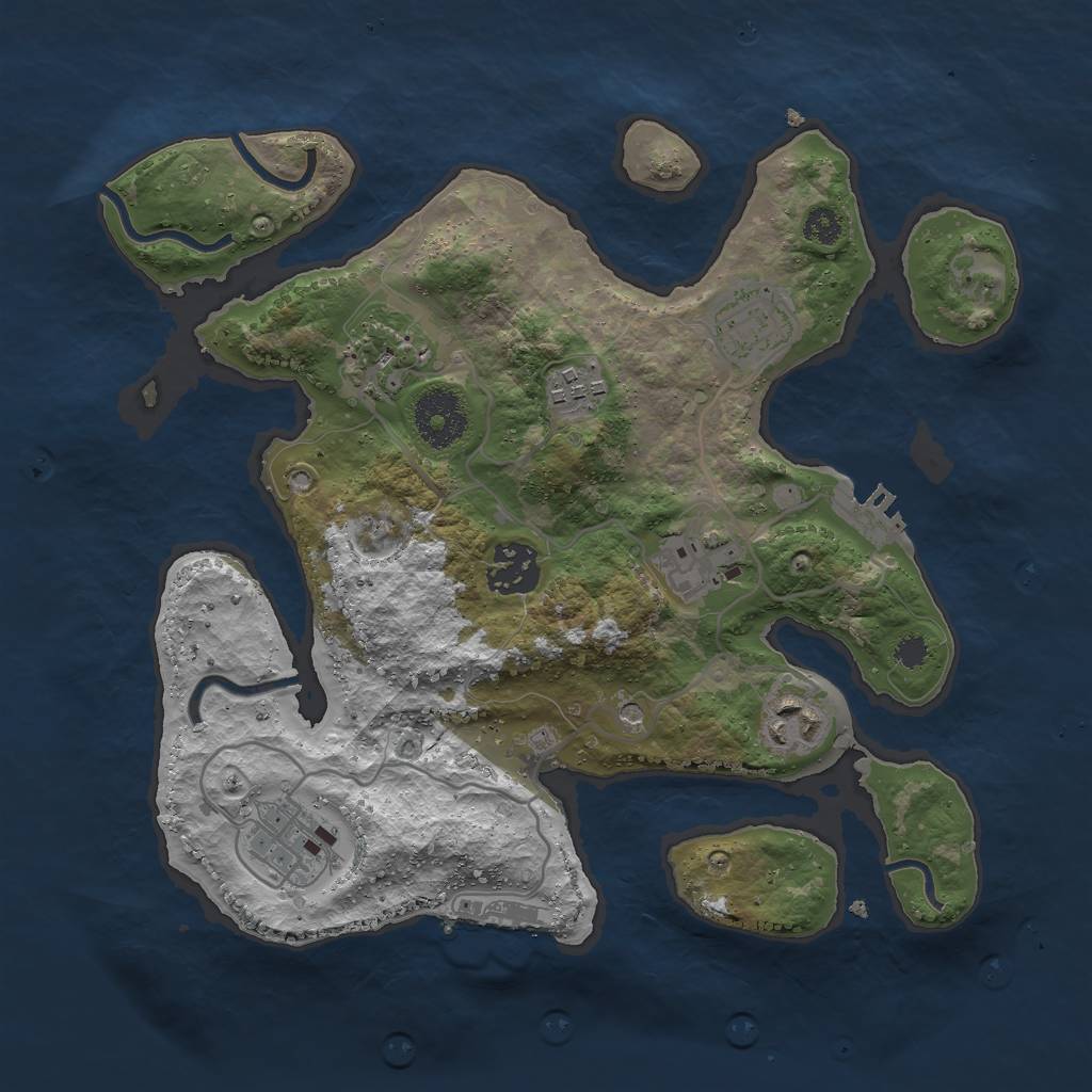 Rust Map: Procedural Map, Size: 3000, Seed: 12341321, 12 Monuments