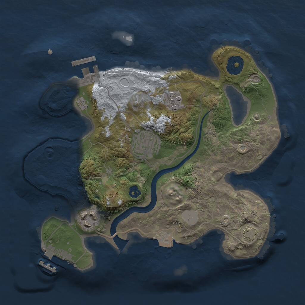 Rust Map: Procedural Map, Size: 2500, Seed: 234203794, 7 Monuments