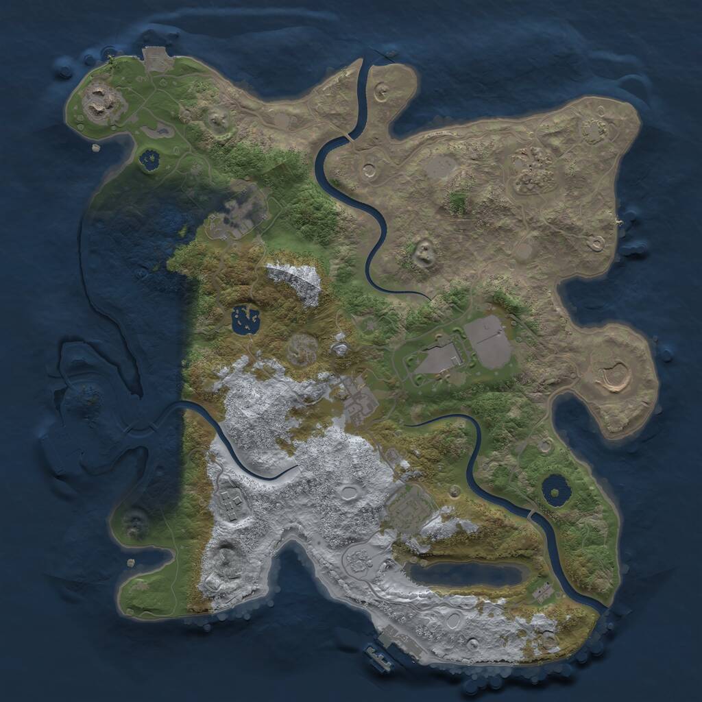 Rust Map: Procedural Map, Size: 3503, Seed: 1727569921, 15 Monuments