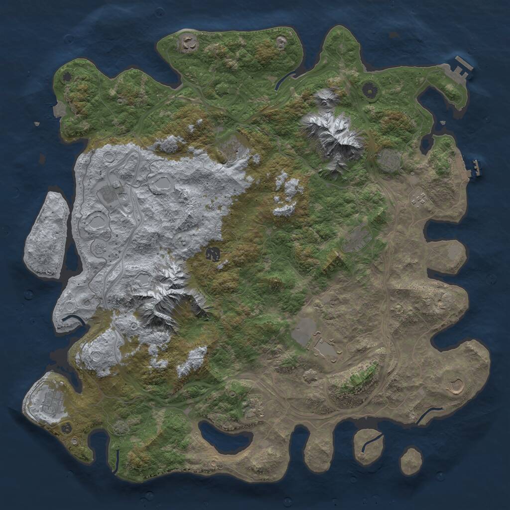 Rust Map: Procedural Map, Size: 5000, Seed: 12545357, 17 Monuments