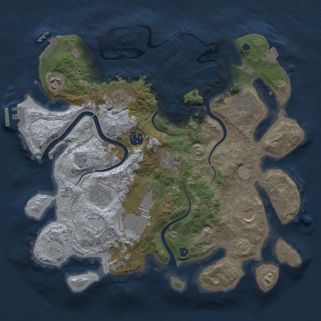Rust Map: Procedural Map, Size: 3500, Seed: 325324, 15 Monuments