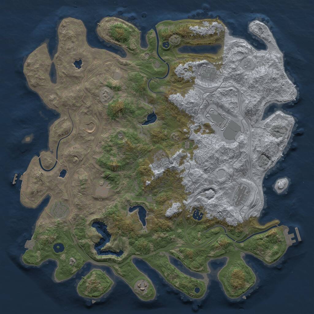 Rust Map: Procedural Map, Size: 4500, Seed: 1625875200, 16 Monuments