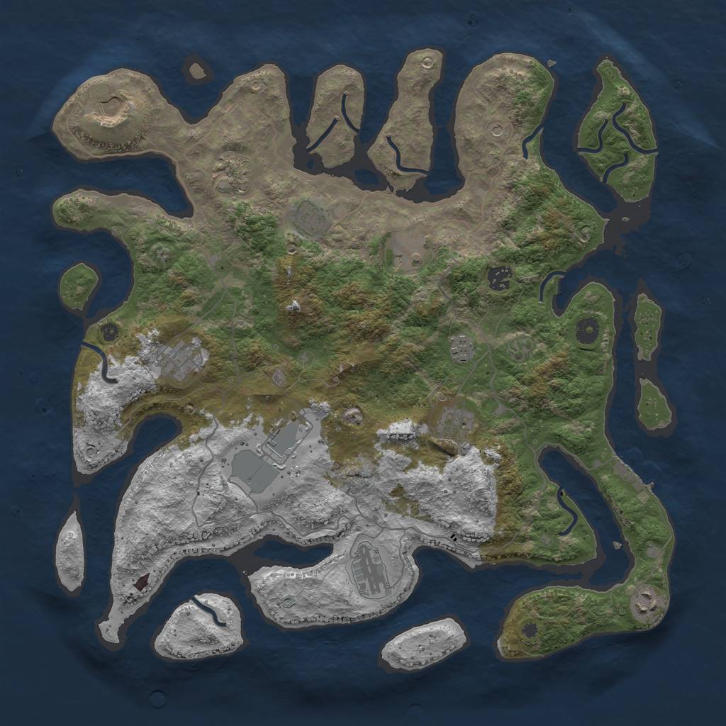 Rust Map: Procedural Map, Size: 4300, Seed: 64687784, 15 Monuments