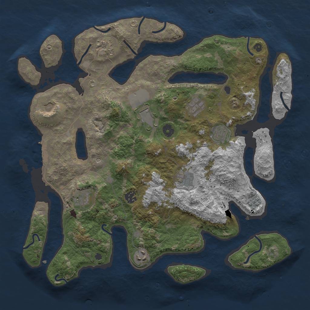 Rust Map: Procedural Map, Size: 3900, Seed: 667686722, 14 Monuments