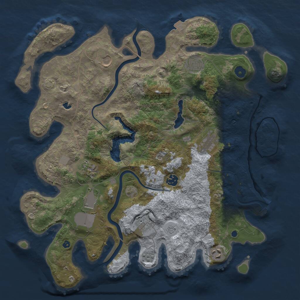 Rust Map: Procedural Map, Size: 4000, Seed: 1883471046, 13 Monuments