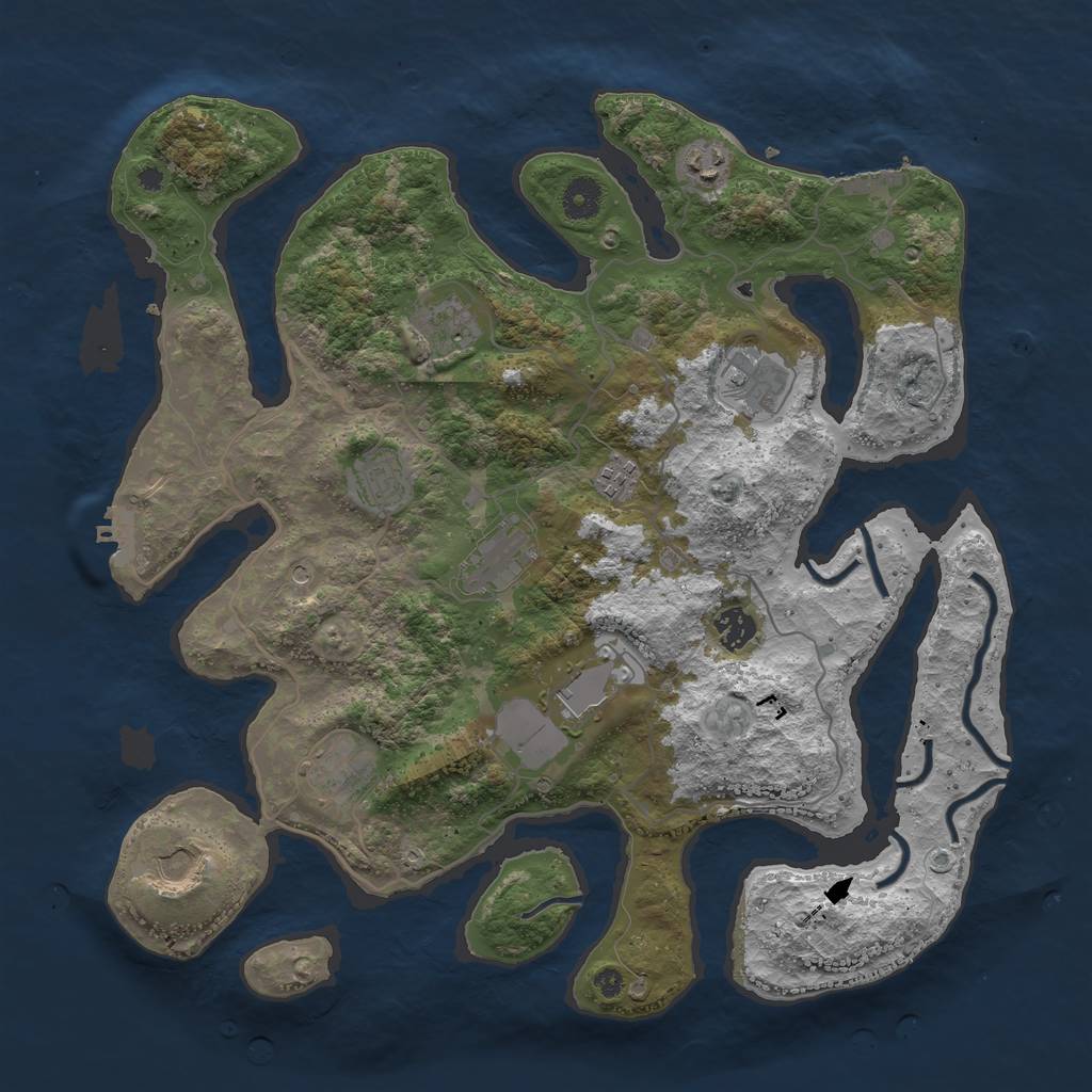 Rust Map: Procedural Map, Size: 4000, Seed: 2753133, 15 Monuments