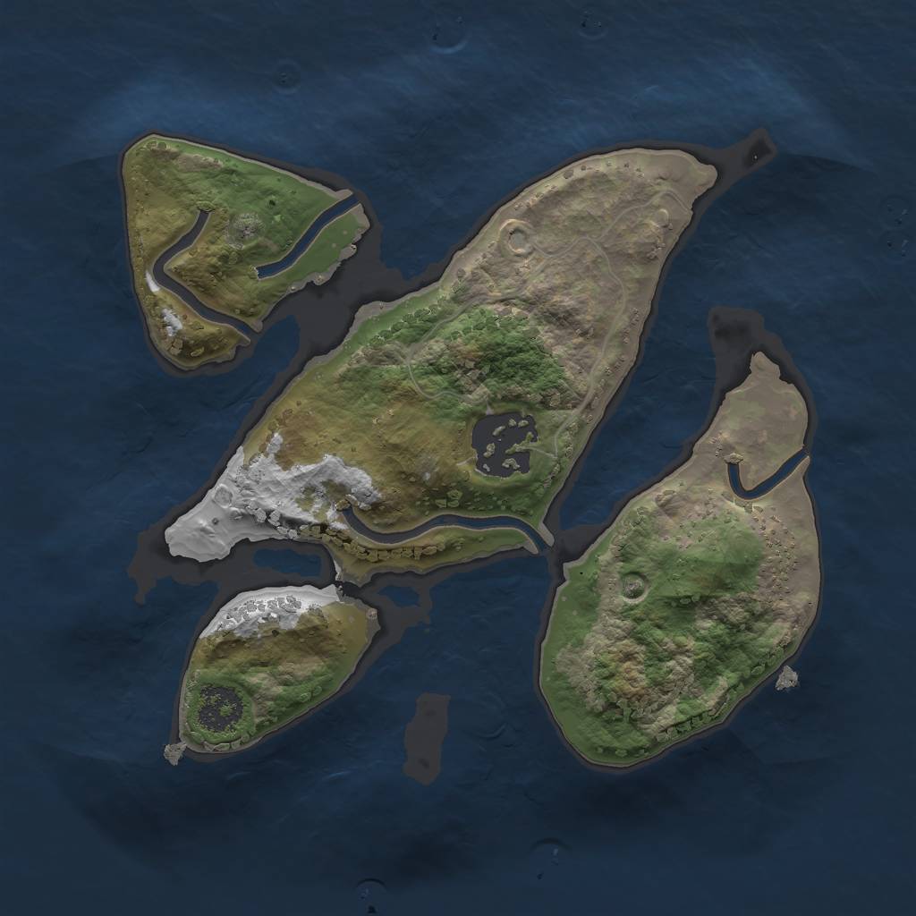 Rust Map: Procedural Map, Size: 2000, Seed: 77978126, 3 Monuments