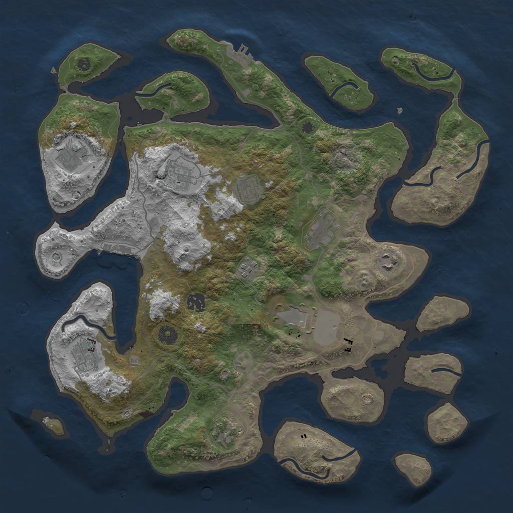 Rust Map: Procedural Map, Size: 4000, Seed: 34626293, 15 Monuments