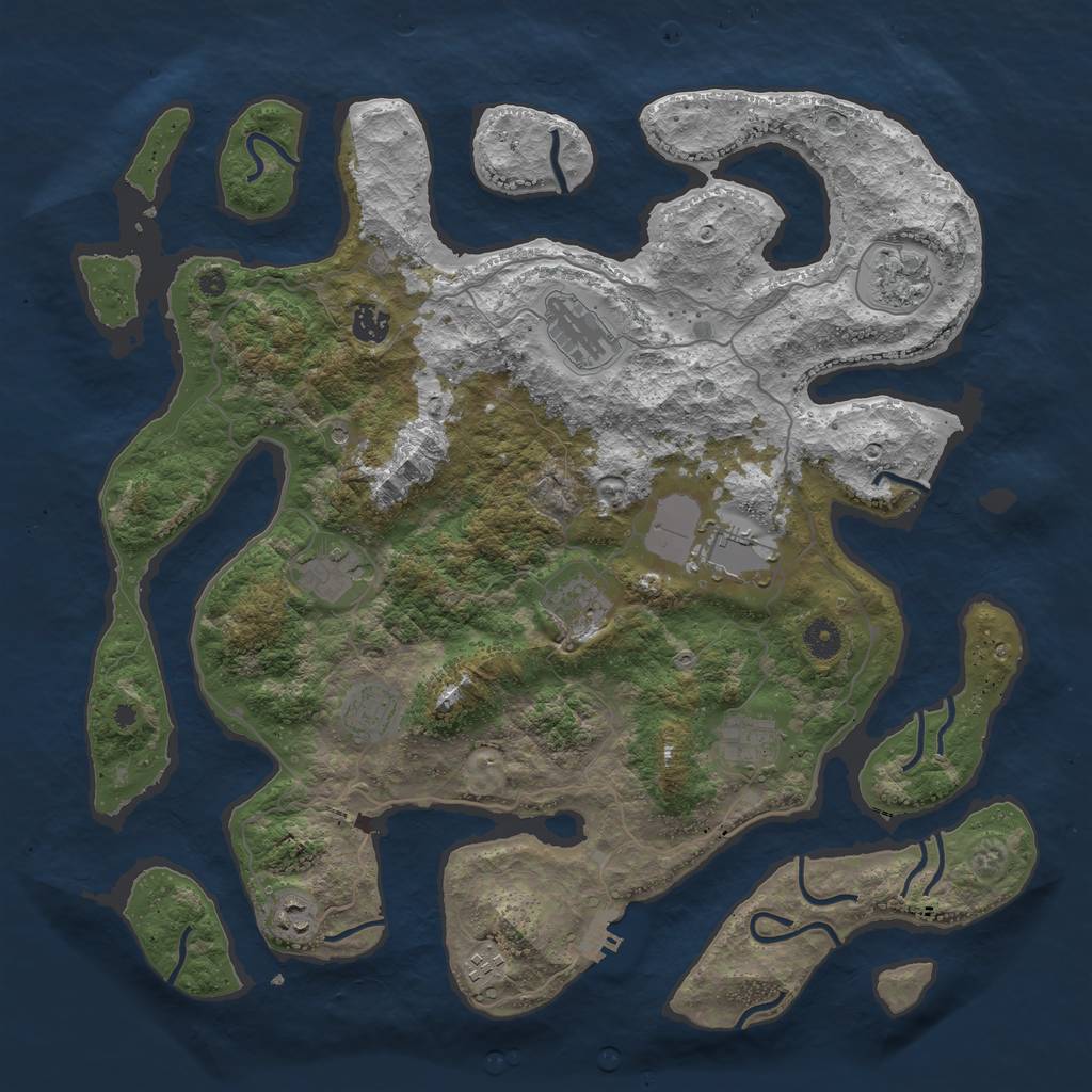 Rust Map: Procedural Map, Size: 4250, Seed: 111632, 14 Monuments
