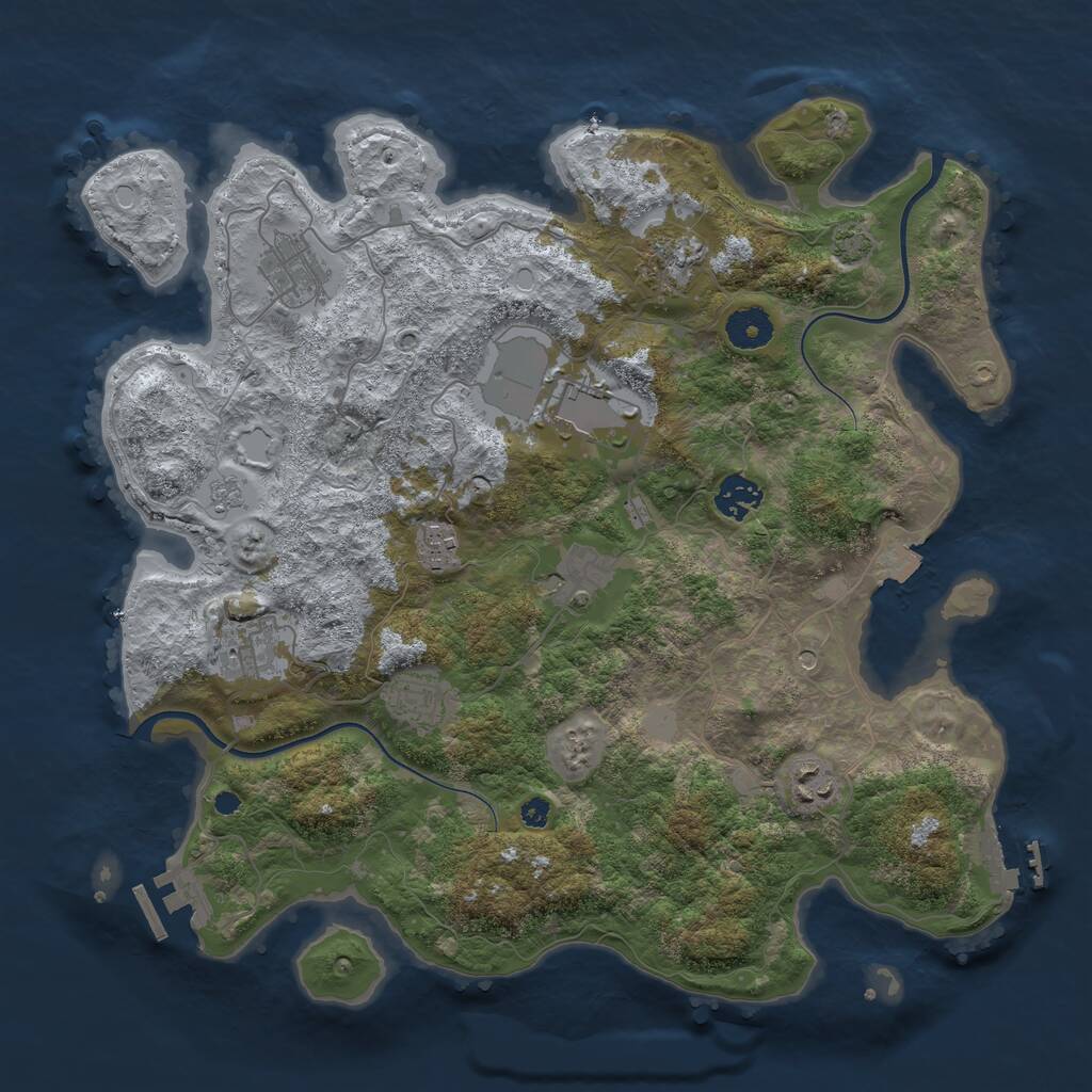 Rust Map: Procedural Map, Size: 3700, Seed: 1621529942, 15 Monuments