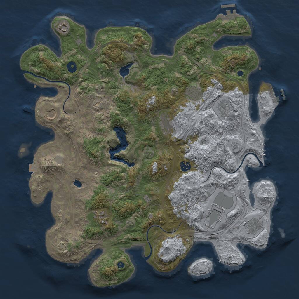 Rust Map: Procedural Map, Size: 4250, Seed: 354760, 15 Monuments