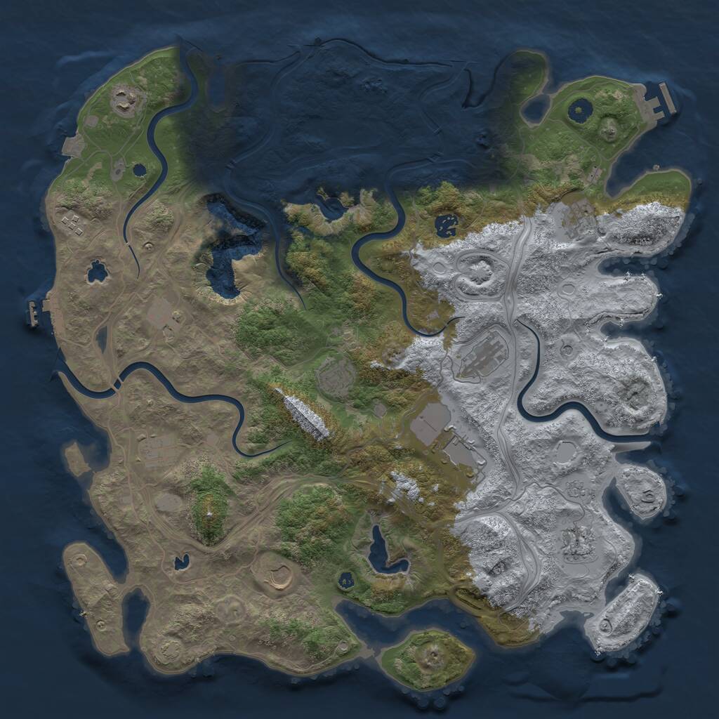 Rust Map: Procedural Map, Size: 4500, Seed: 324318182, 17 Monuments