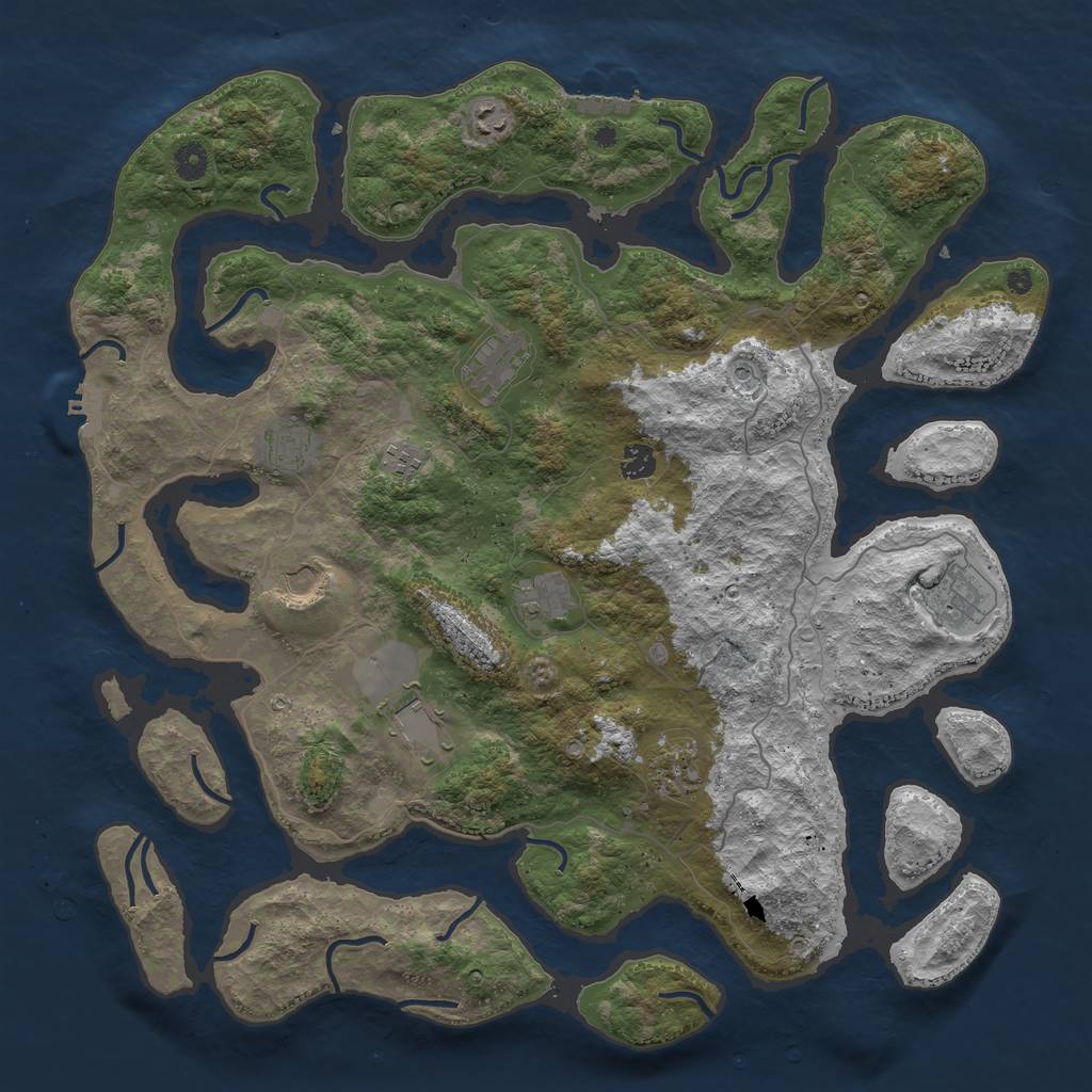 Rust Map: Procedural Map, Size: 4500, Seed: 324318182, 15 Monuments