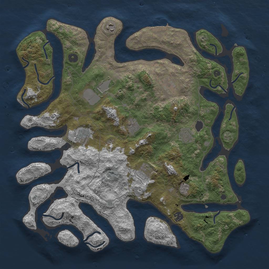 Rust Map: Procedural Map, Size: 4250, Seed: 985672, 13 Monuments