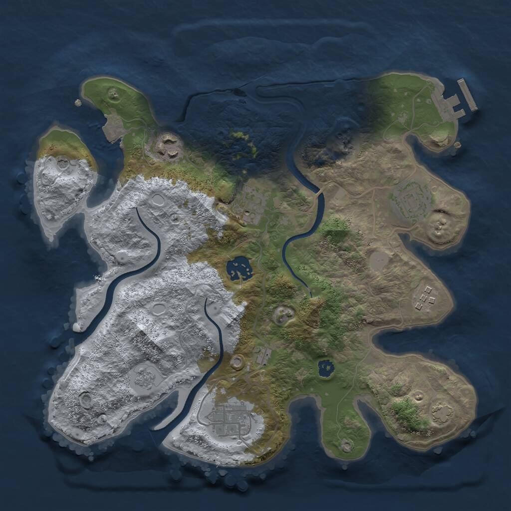 Rust Map: Procedural Map, Size: 3000, Seed: 1797792223, 11 Monuments
