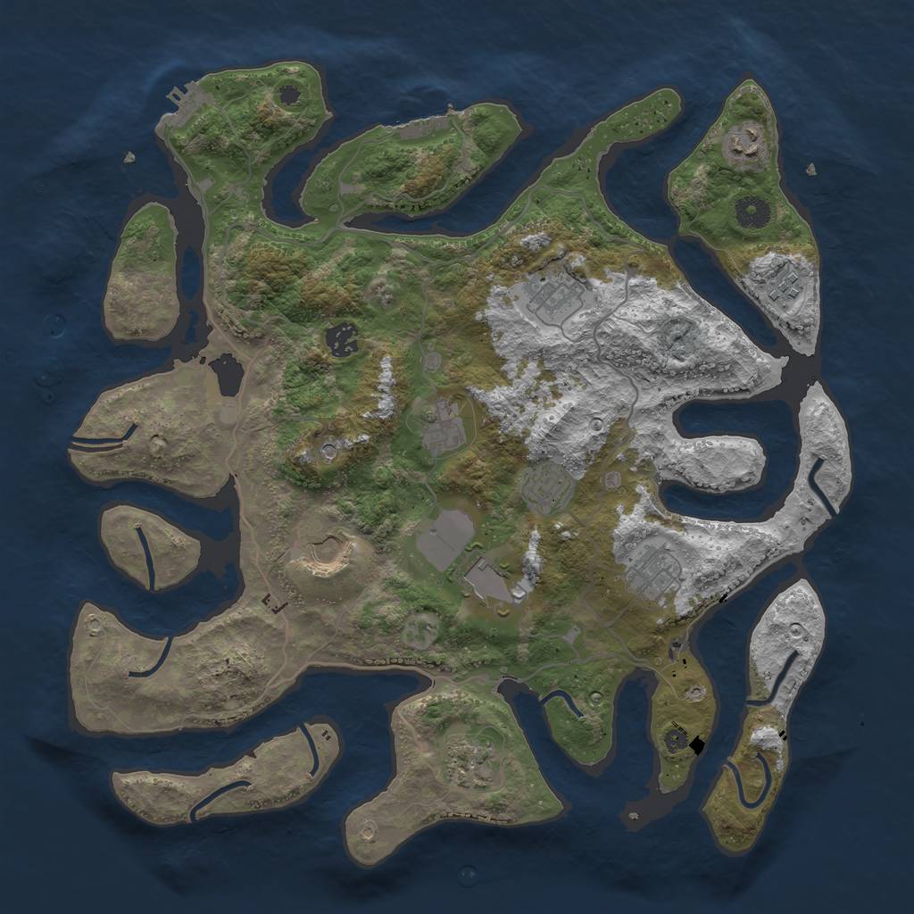Rust Map: Procedural Map, Size: 4000, Seed: 102122038, 15 Monuments
