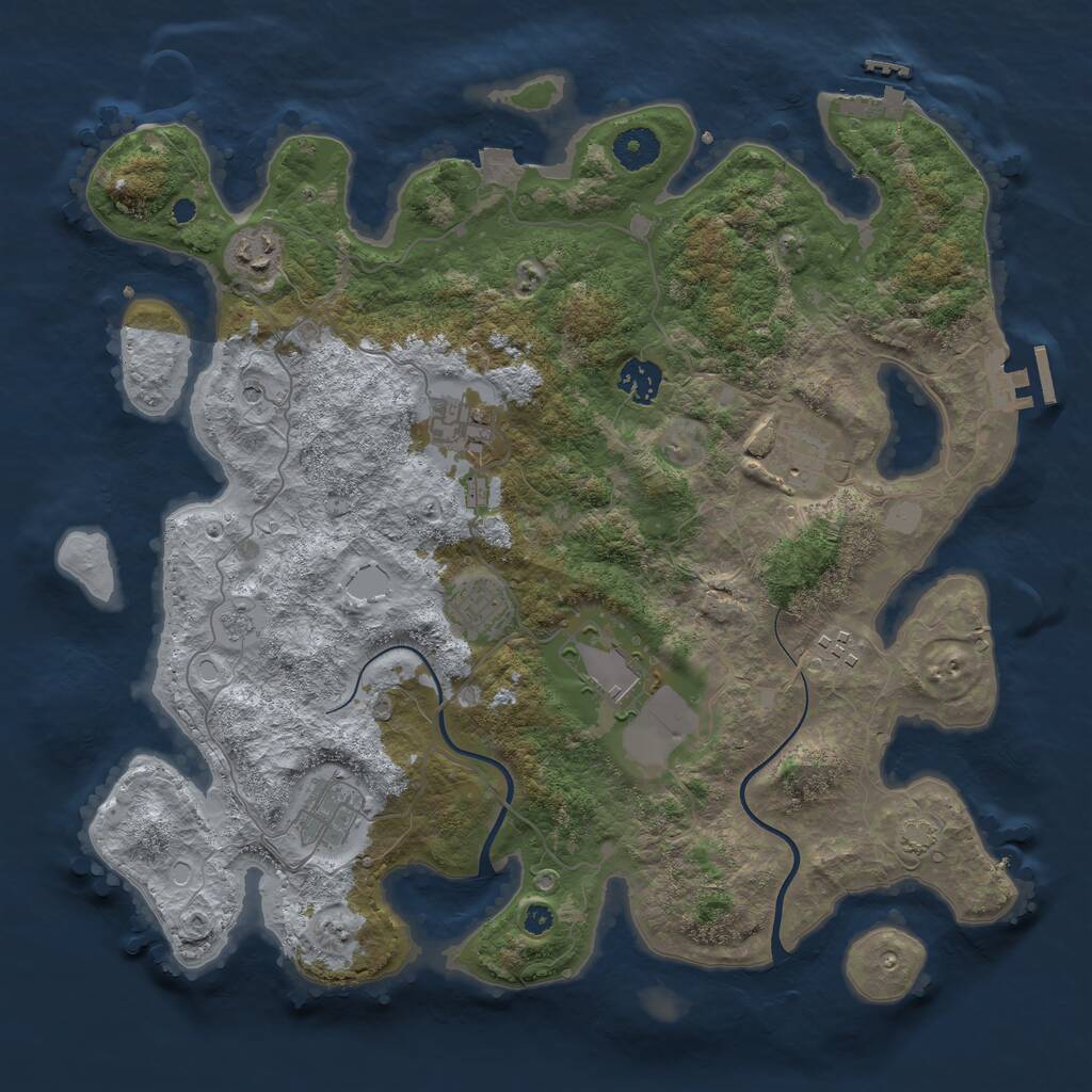 Rust Map: Procedural Map, Size: 3750, Seed: 1568788315, 14 Monuments