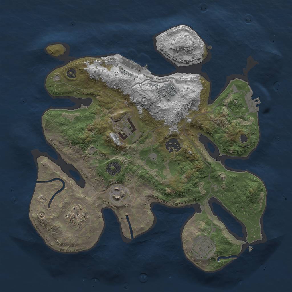 Rust Map: Procedural Map, Size: 3000, Seed: 441746177, 10 Monuments