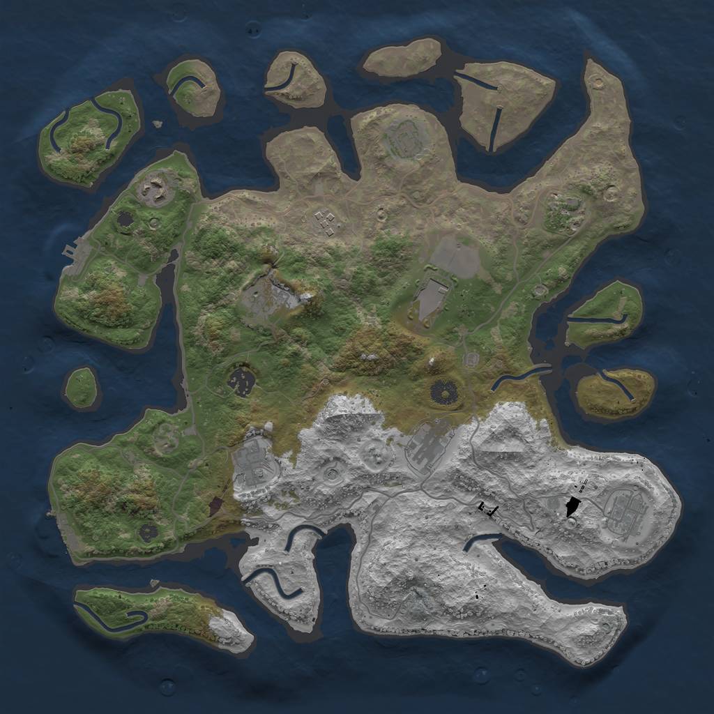 Rust Map: Procedural Map, Size: 4000, Seed: 19161110, 15 Monuments