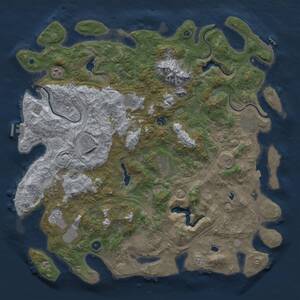 Thumbnail Rust Map: Procedural Map, Size: 5000, Seed: 1943, 17 Monuments