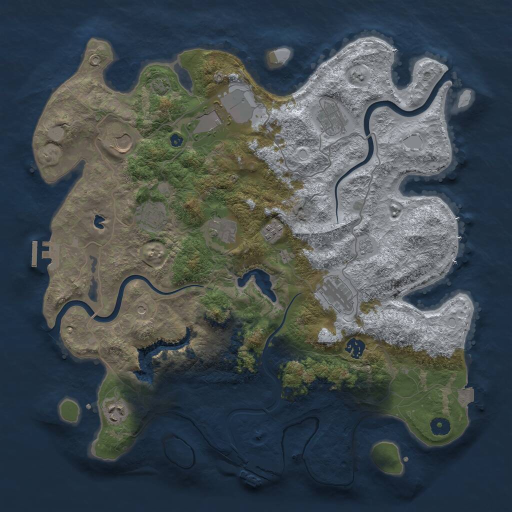Rust Map: Procedural Map, Size: 4000, Seed: 121179972, 15 Monuments