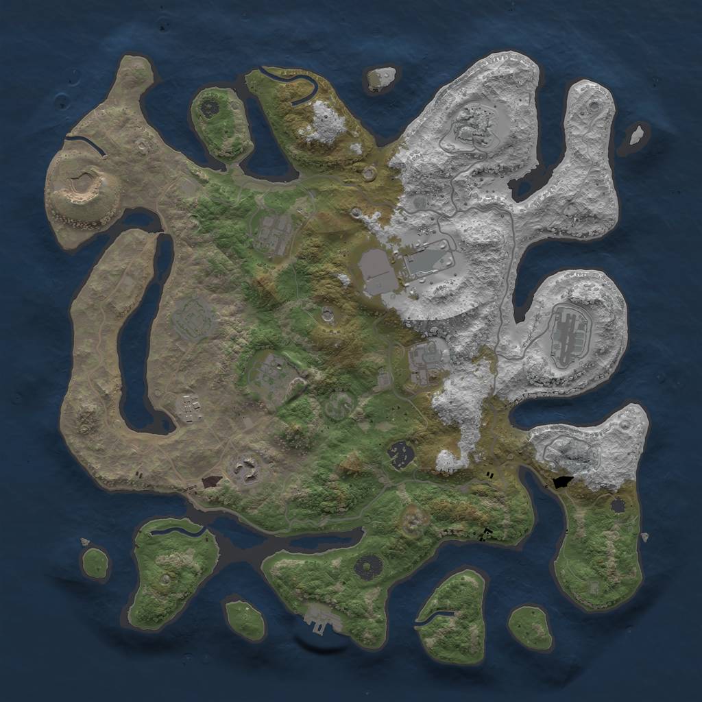 Rust Map: Procedural Map, Size: 4000, Seed: 121179972, 15 Monuments