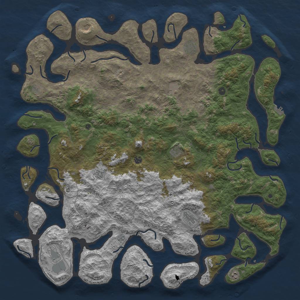 Rust Map: Procedural Map, Size: 6000, Seed: 37, 15 Monuments