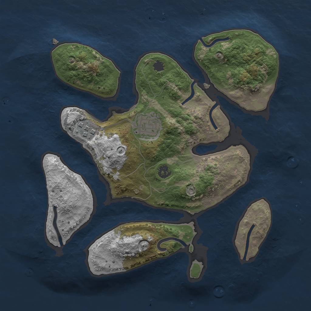 Rust Map: Procedural Map, Size: 2500, Seed: 1599311401, 4 Monuments