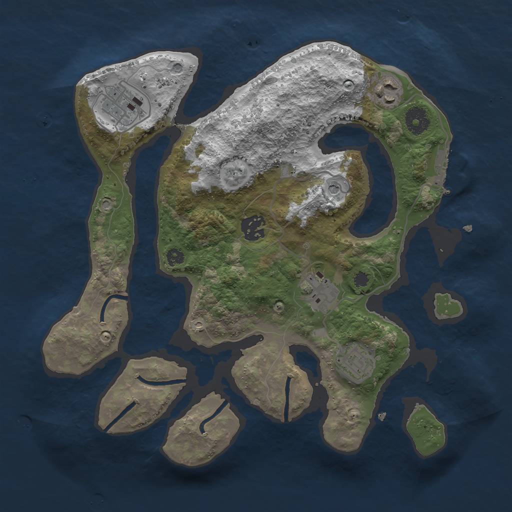 Rust Map: Procedural Map, Size: 3000, Seed: 1015782359, 9 Monuments
