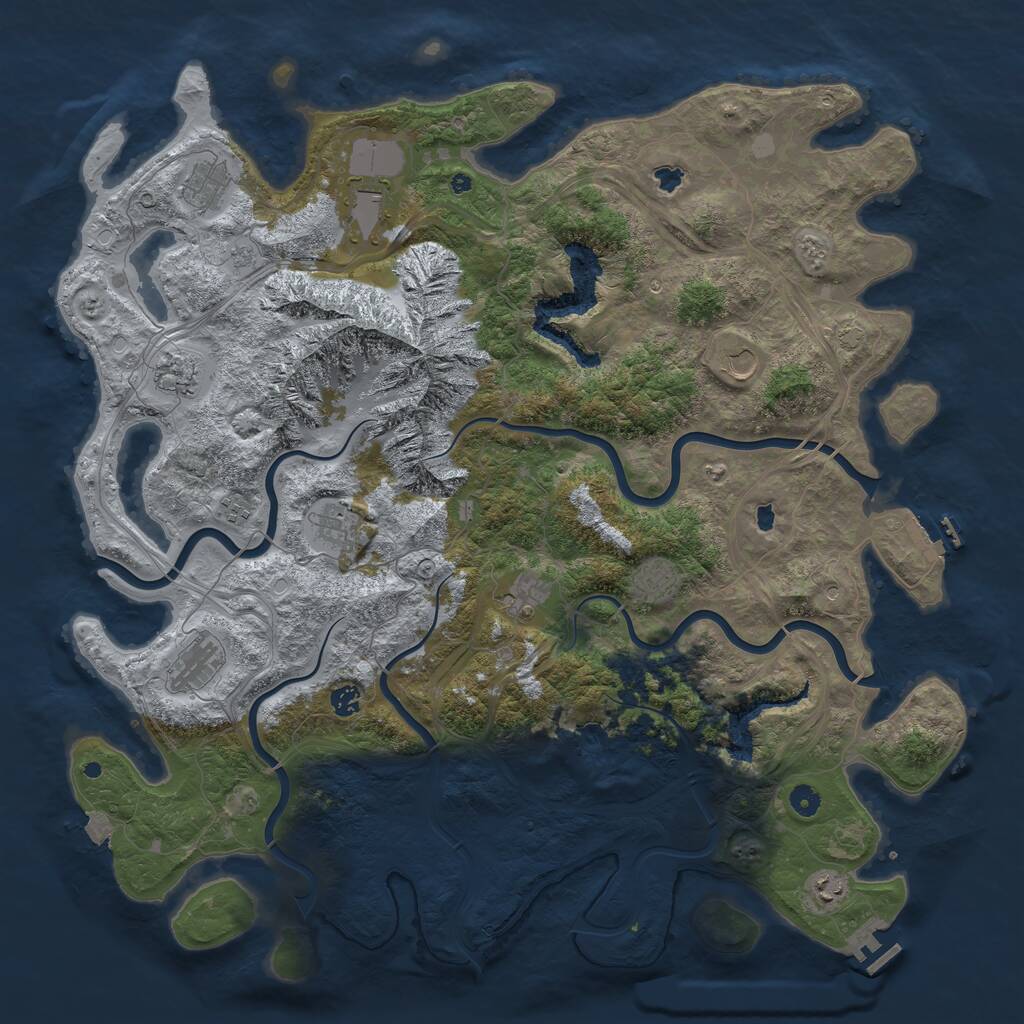 Rust Map: Procedural Map, Size: 5000, Seed: 1535508656, 17 Monuments