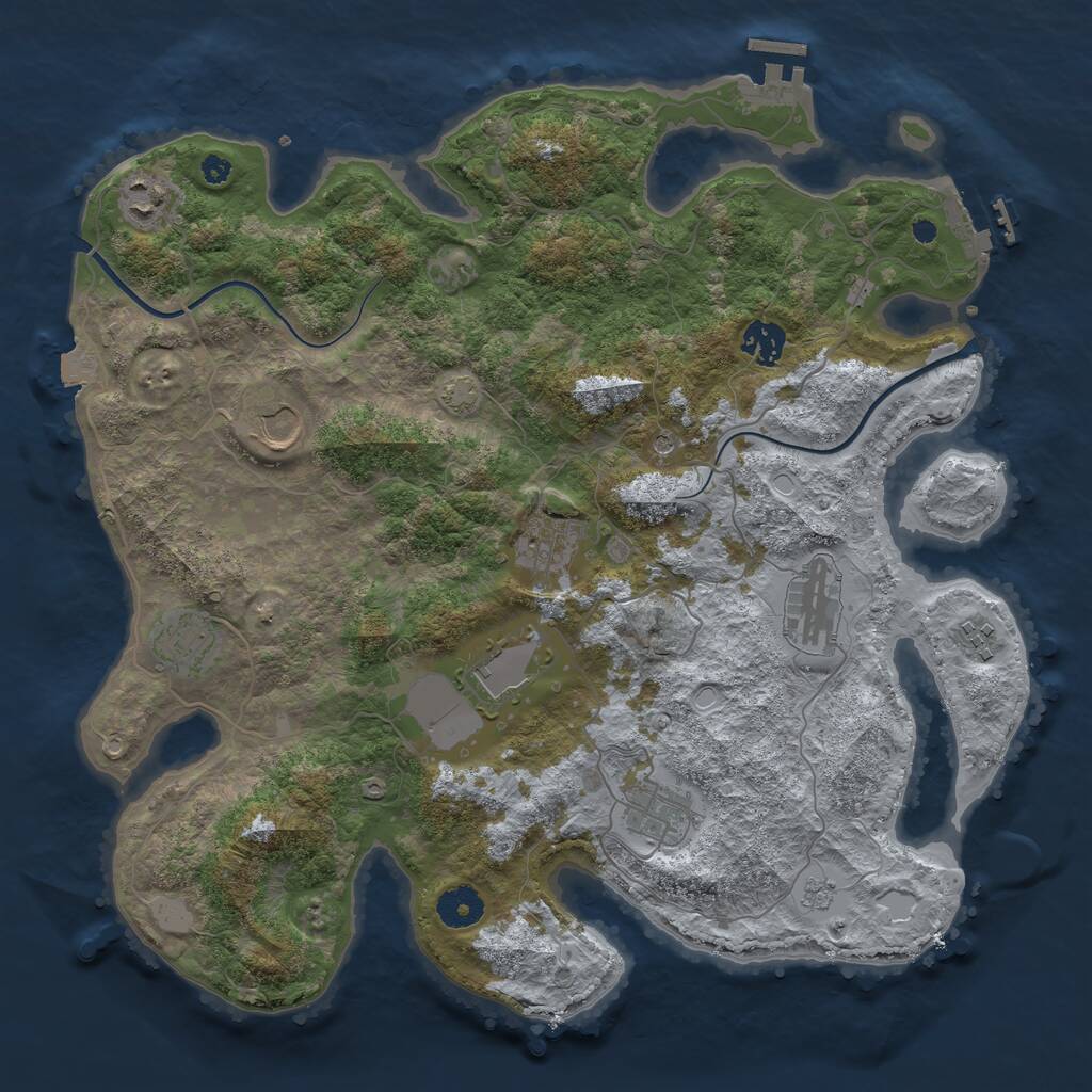 Rust Map: Procedural Map, Size: 3750, Seed: 345702366, 15 Monuments