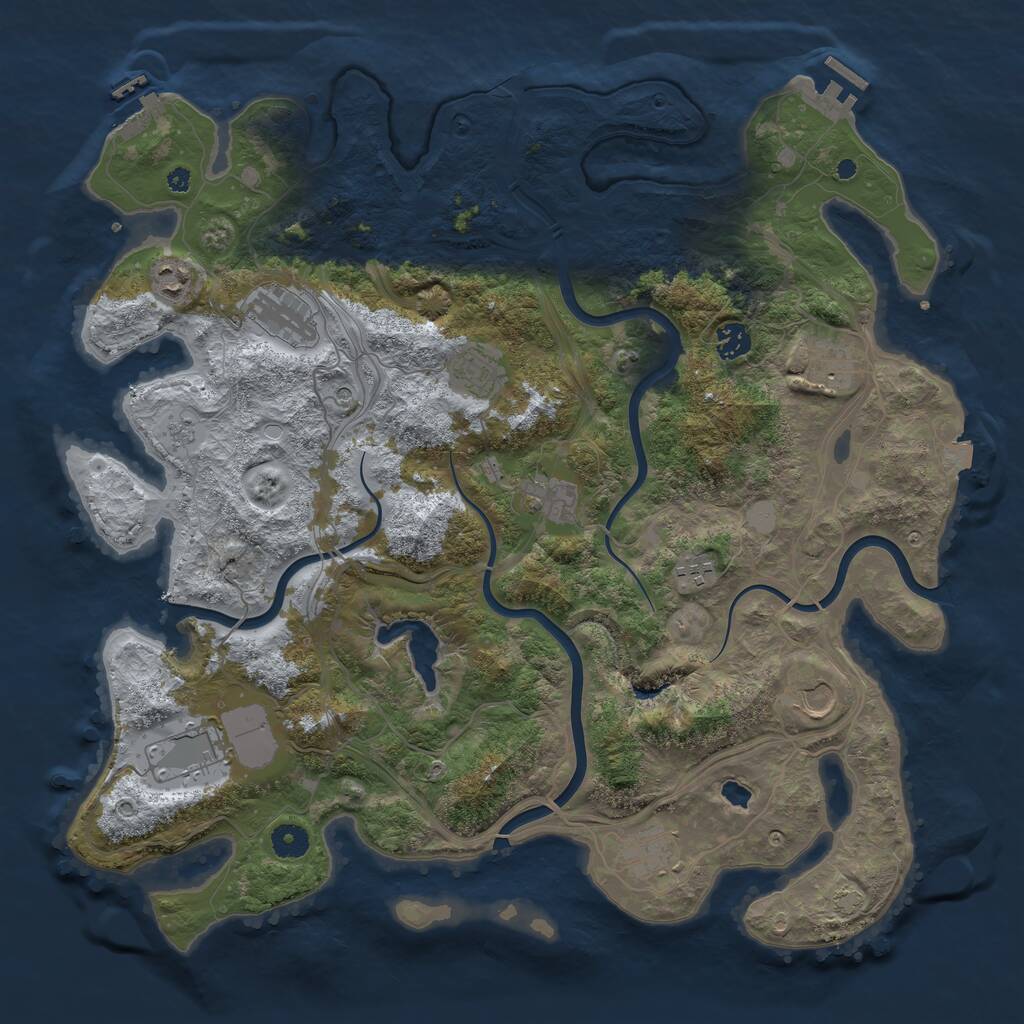 Rust Map: Procedural Map, Size: 4250, Seed: 322786, 16 Monuments