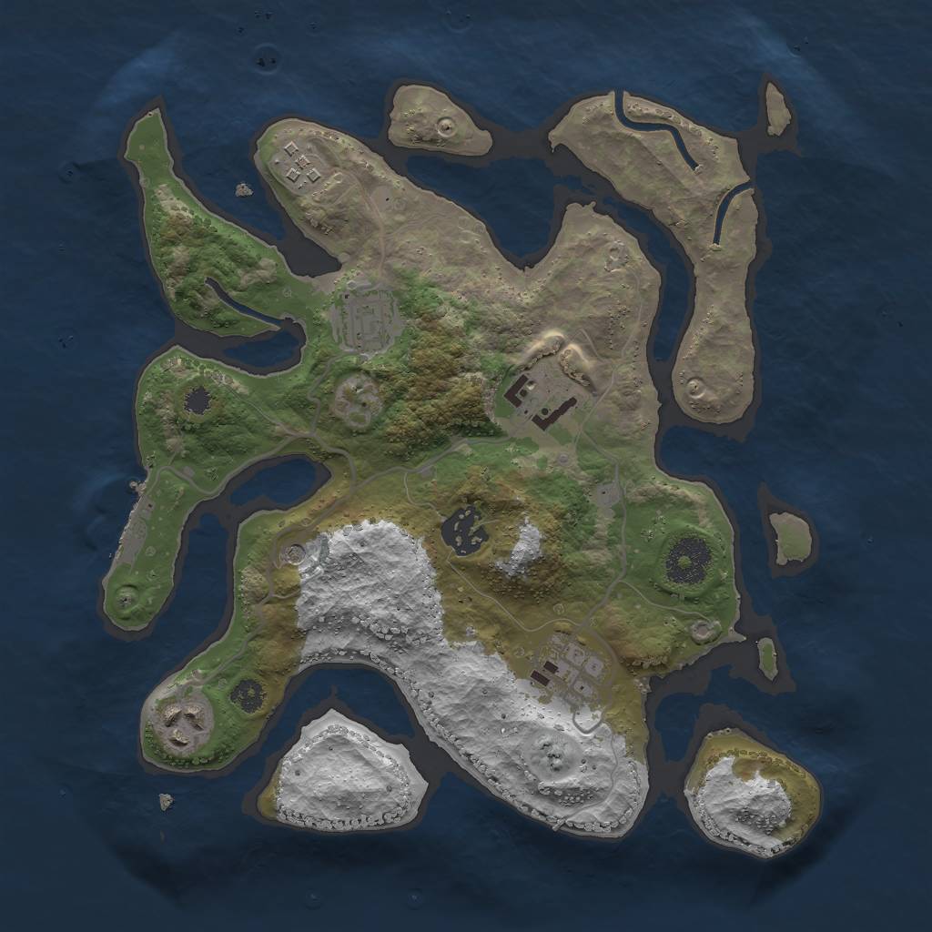 Rust Map: Procedural Map, Size: 3000, Seed: 1454113080, 10 Monuments