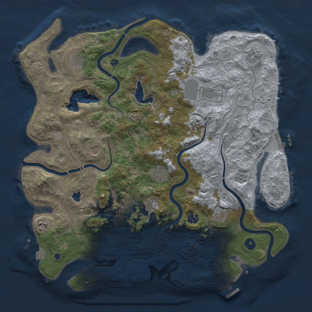 Rust Map: Procedural Map, Size: 4250, Seed: 721477, 16 Monuments