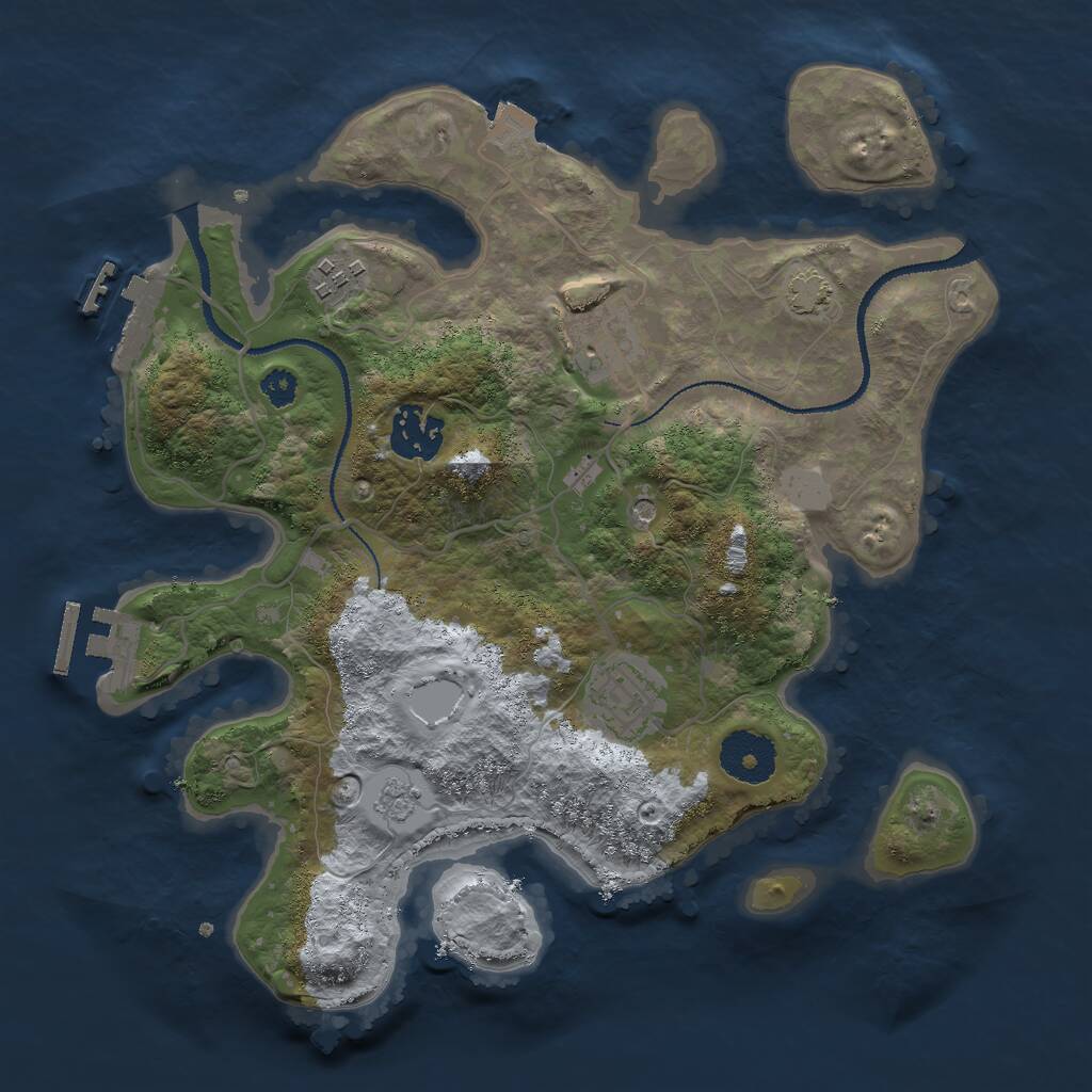 Rust Map: Procedural Map, Size: 3000, Seed: 5016, 10 Monuments