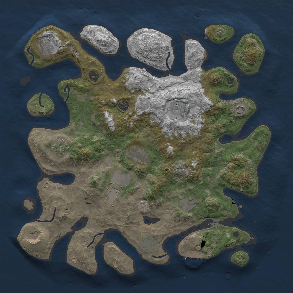 Rust Map: Procedural Map, Size: 4250, Seed: 594311, 15 Monuments