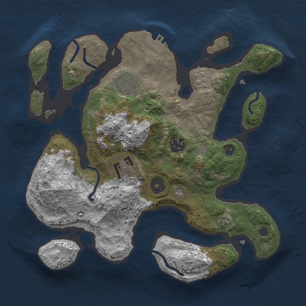 Rust Map: Procedural Map, Size: 2900, Seed: 31107, 8 Monuments