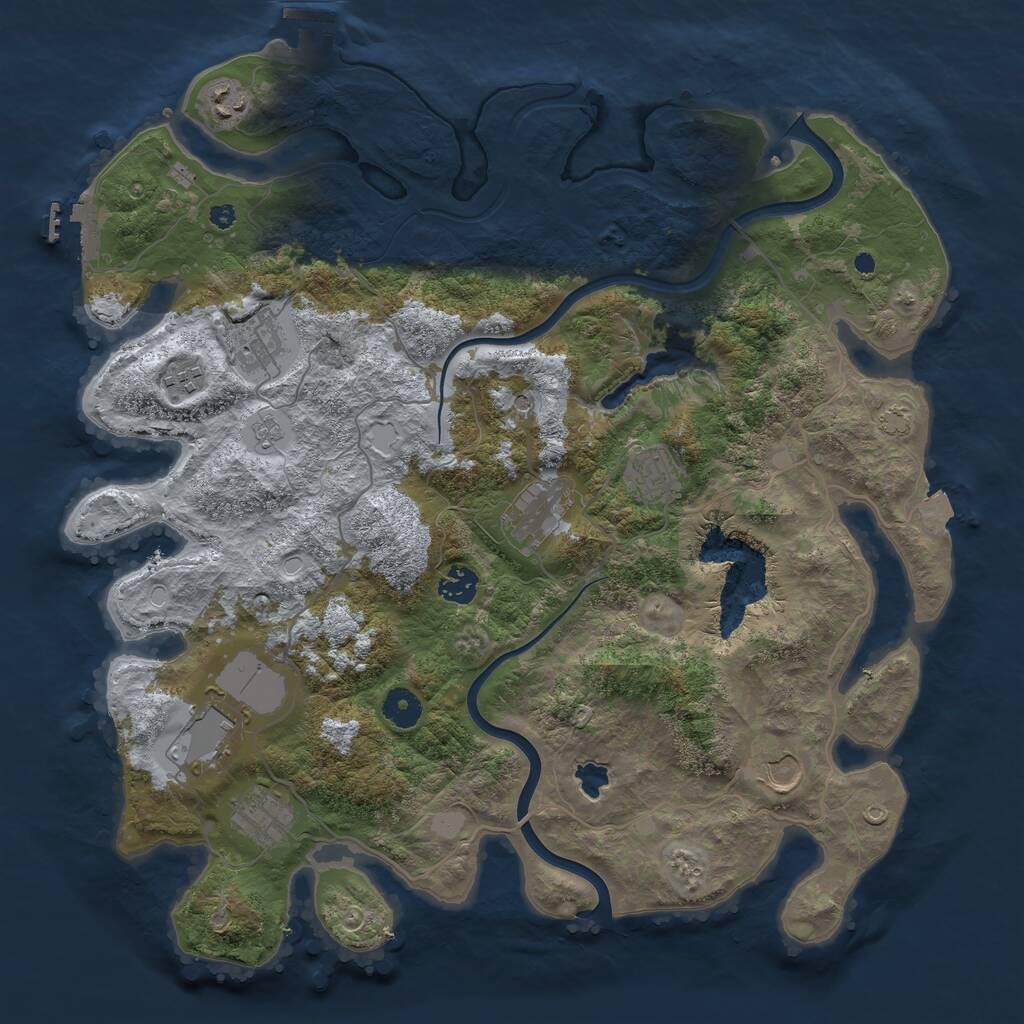 Rust Map: Procedural Map, Size: 4000, Seed: 399836, 15 Monuments