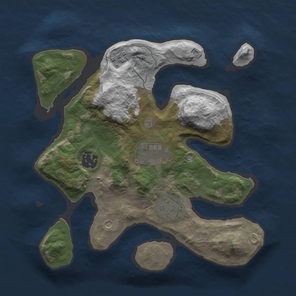 Rust Map: Barren, Size: 2700, Seed: 2102, 7 Monuments